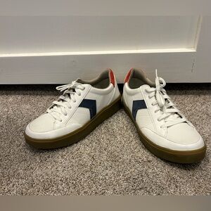 Dr. Scholl’s  White Sneakers with Blue and Red Accents